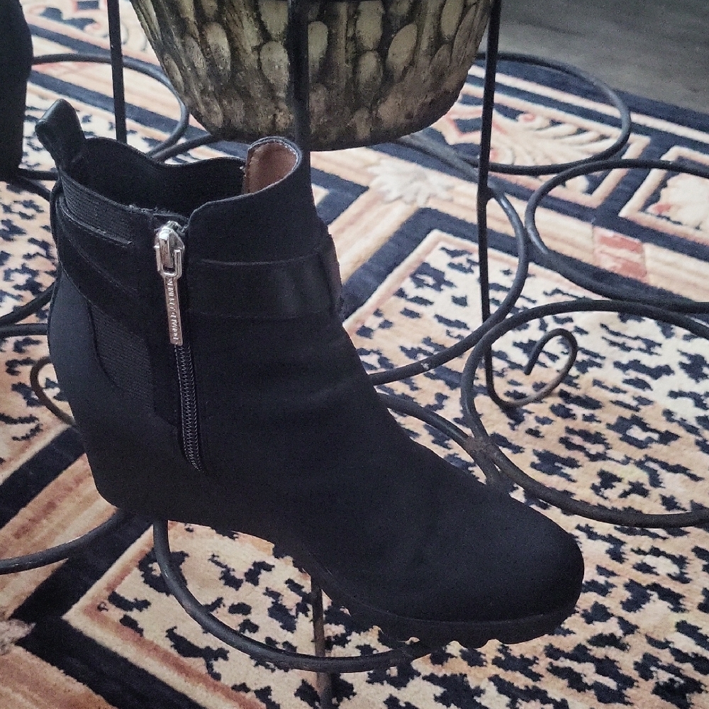 Black Wedge Ankle Boots